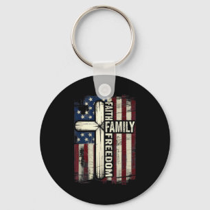 Chaveiro Bandeira Faith Family Dom EUA 