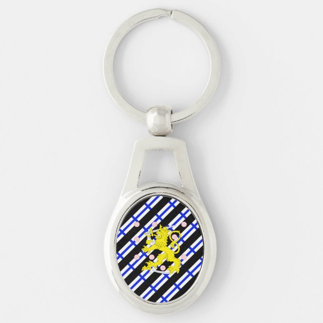 Chaveiro Bandeira finlandesa das listras (Frente)