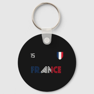 Chaveiro Bandeira Francesa de Futebol Retro da França