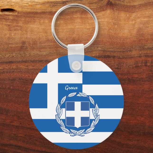 Chaveiro Bandeira grega, emblema e Grécia/esportes (Frente)