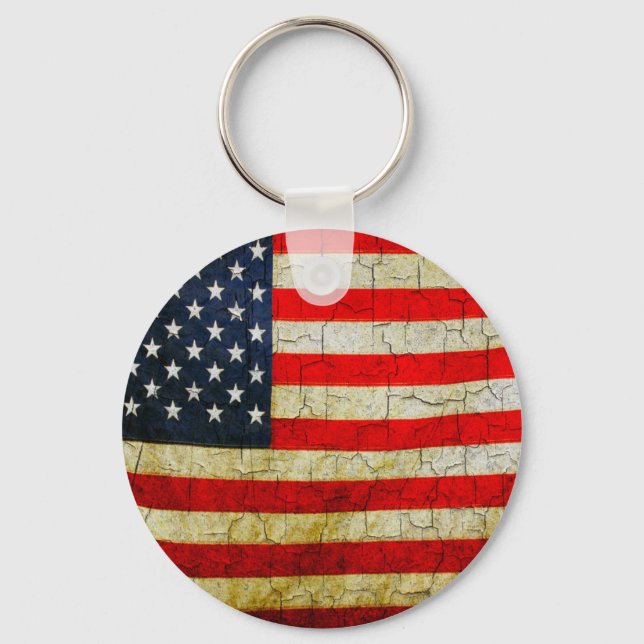 Chaveiro Bandeira Grunge America (Frente)