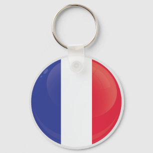 Chaveiro Bandeira Ícone Redondo da França