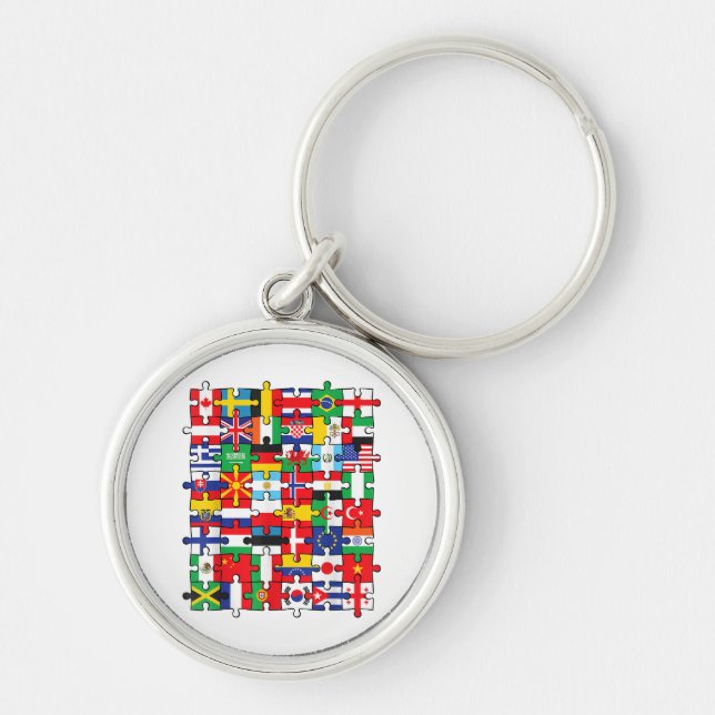 Chaveiro Bandeira internacional das bandeiras dos países do (Frente)