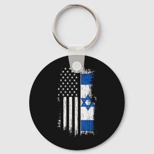Chaveiro Bandeira Israelense Americana - Camisa Orgulho Isr