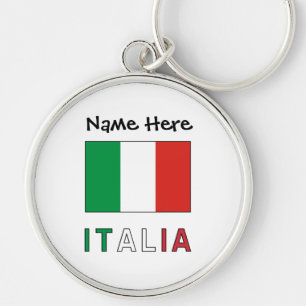 Chaveiro Bandeira Italiana Itália Personalização Preta