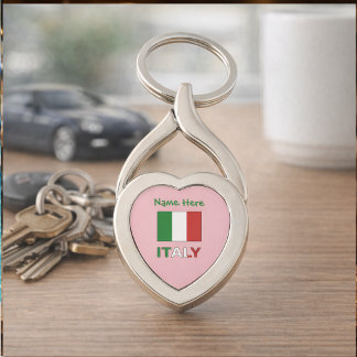 Chaveiro Bandeira Italiana Tricolor Moderna Personalizada N