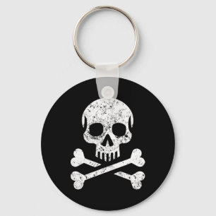Chaveiro Bandeira Jolly Roger de Caveira de Ossos Cruzados