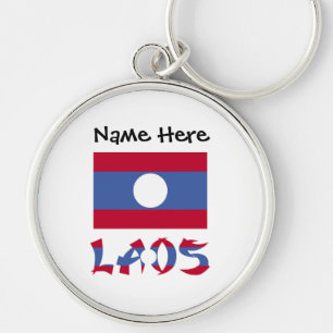 Chaveiro Bandeira Laociana do Laos Azul Personalização