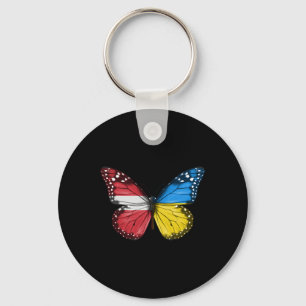 Chaveiro Bandeira Letã Ucraniana Borboleta Letônia Ucrânia
