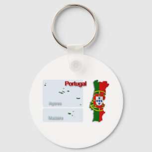 Chaveiro Bandeira Map_2 de Portugal