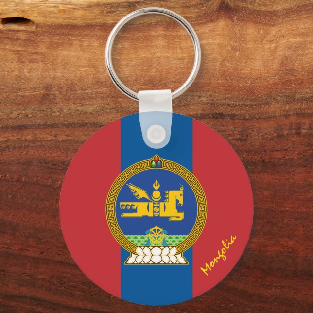 Chaveiro Bandeira mongol patriótica e viagem da Mongólia/es (Frente)