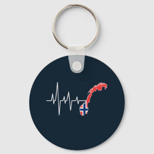 Chaveiro Bandeira Norueguesa Bandeira Norge Heartbeat