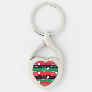 Chaveiro Bandeira Pan-Africana Black Lives Matter Coração B