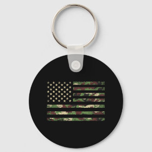 Chaveiro Bandeira Patriótica dos EUA 4 de Julho Camo Bandei