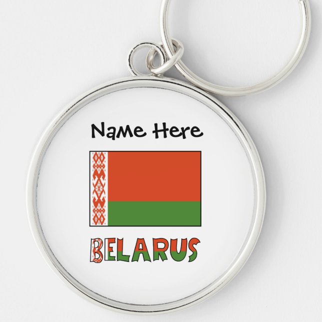 Chaveiro Bandeira Personalizada da Bielorrússia  (Frente)