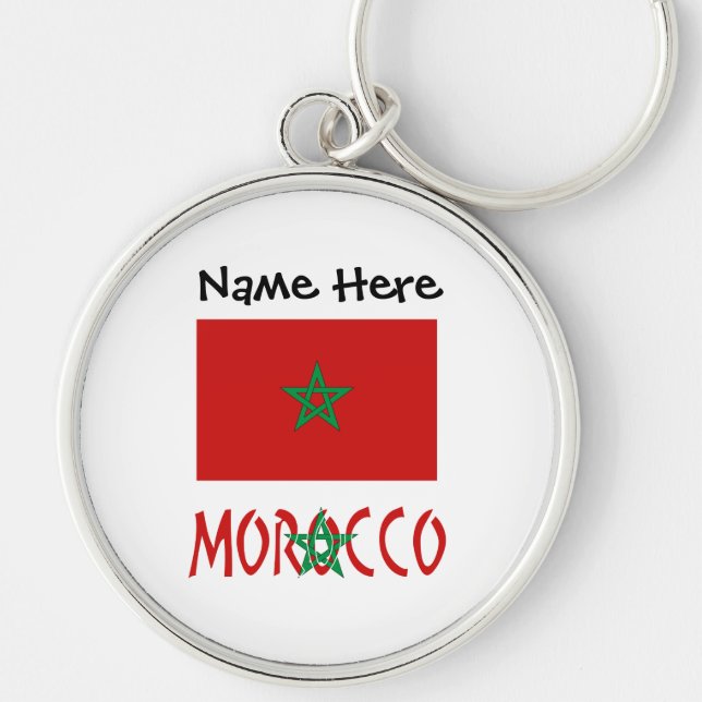 Chaveiro Bandeira Personalizada do Marrocos  (Frente)