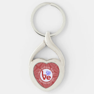 Chaveiro Bandeira Personalizada LOVE Vermelho Grego