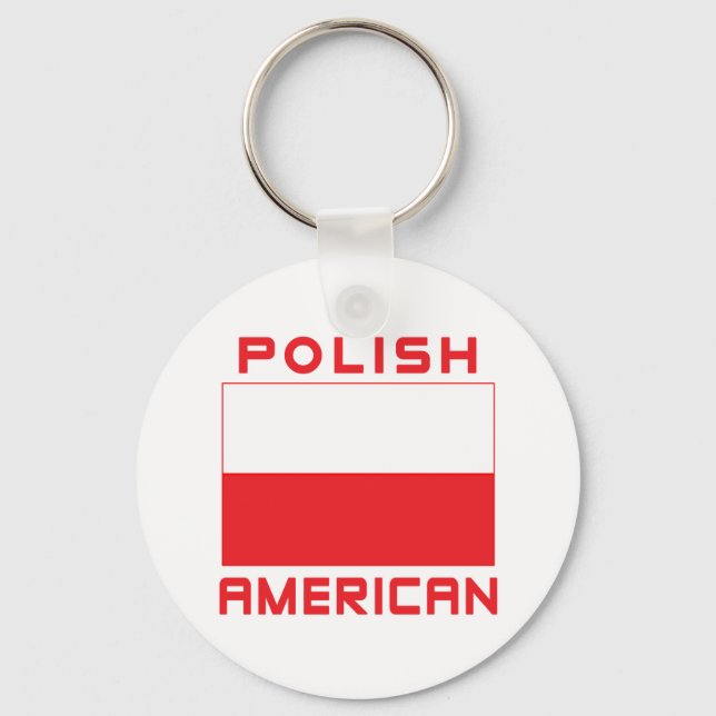Chaveiro Bandeira Polonesa Americana (Frente)