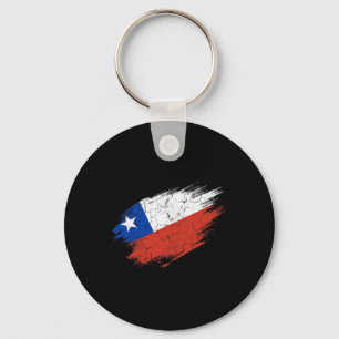 Chaveiro Bandeira Rasgada de Fã de Futebol do Chile Orgulho