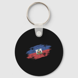 Chaveiro Bandeira Rasgada de Fã de Futebol Haitiano Orgulho