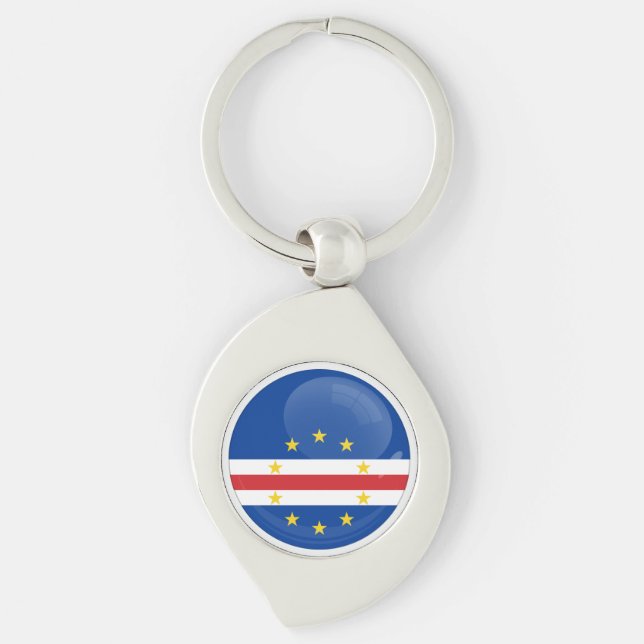 Chaveiro Bandeira redonda ícone Cabo Verde (Frente)