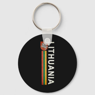 Chaveiro Bandeira Retro Esportiva da Lituânia e Emblema Lit