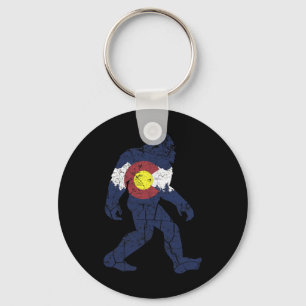 Chaveiro Bandeira Retro Sasquatch Estado Colorado Montanha