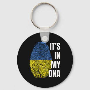 Chaveiro Bandeira ucraniana Impressão digital DNA Ucrânia