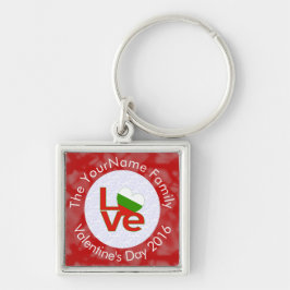 Chaveiro Bandeira Vermelha Búlgara LOVE Personalizada