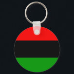 Chaveiro Bandeira Vermelha, Preta, Verde Pan-Africana<br><div class="desc">Chaveiro com uma bandeira vermelha,  preta e verde pan-africana. Essa bandeira também é conhecida como bandeira afro-americana e bandeira de libertação negra. Personalizável.</div>