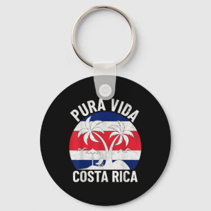 Chaveiro Bandeira Vintage da Costa Rica Pura Vida Praia Ver