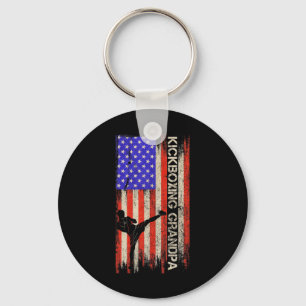 Chaveiro Bandeira Vintage dos EUA Lutador de MMA Kickboxing