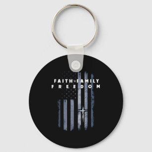 Chaveiro Bandeira Vintage EUA Fé Família Liberdade Patrióti