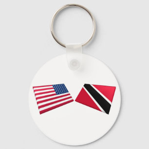Chaveiro Bandeiras dos E.U. & dos Trinidad and Tobago
