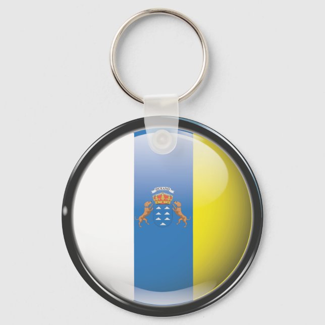 Chaveiro Bandera y escudo de Islas Canarias (Frente)
