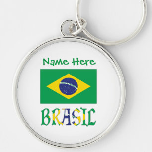 Chaveiro Bandiera Personalizada Brasil Redonda Metal