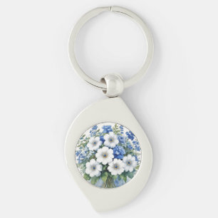 Chaveiro Bando de Flores de Aquarela Elegante