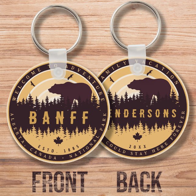 Chaveiro Banff Canada Rocky Mountain Vintage Camping (Criador carregado)