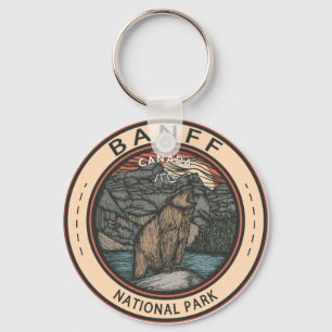 Chaveiro Banff National Park Canada Viagem Emblem Vintage