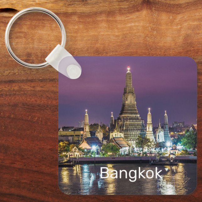 Chaveiro Bangkok Wat Arun Sunset BKK Tailândia Souvenir (Frente)