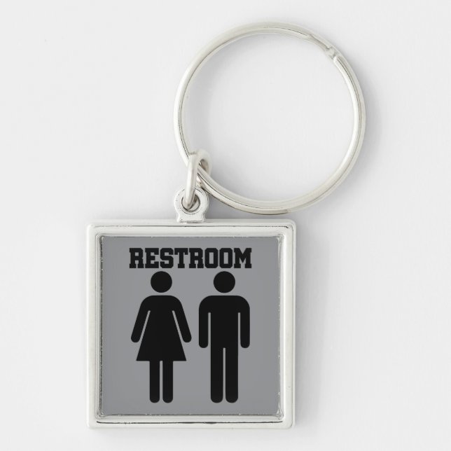 Chaveiro Banheiro Simples Minimalista Toalete WC (Frente)