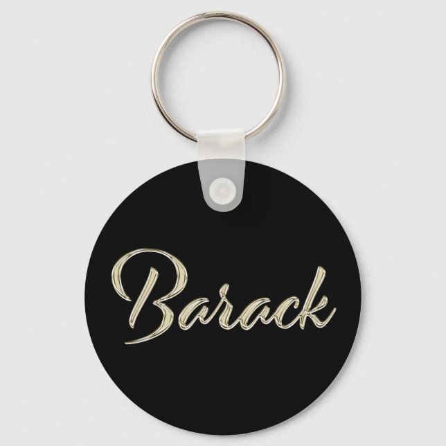 Chaveiro Barack Name Whitegold Button Schlüsselanhänger (Frente)
