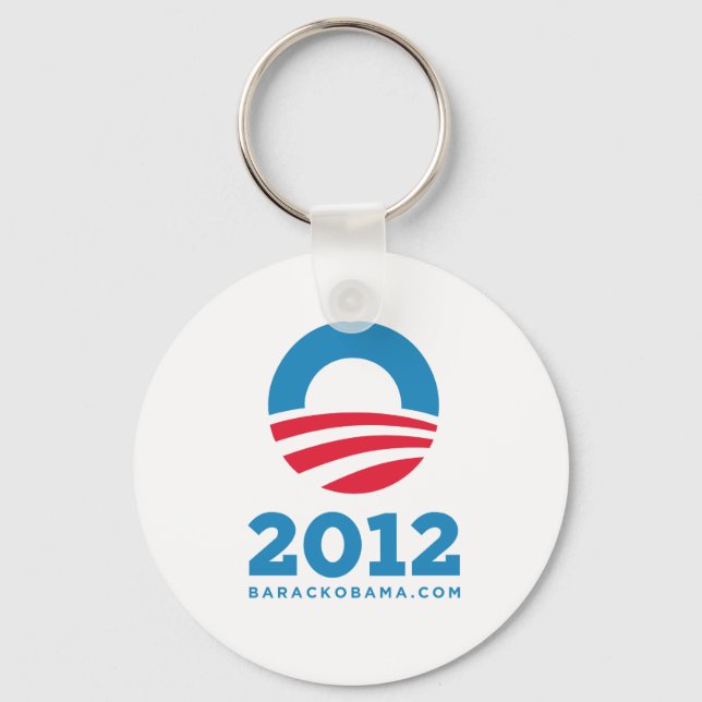 Chaveiro Barack Obama 2012 "O" (Branco) (Frente)
