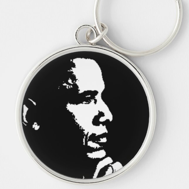 Chaveiro Barack Obama Black & White Profile (Frente)