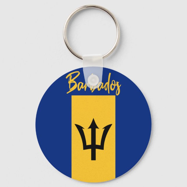 Chaveiro Barbados Bajan Flag Caribe Barbadiano (Frente)