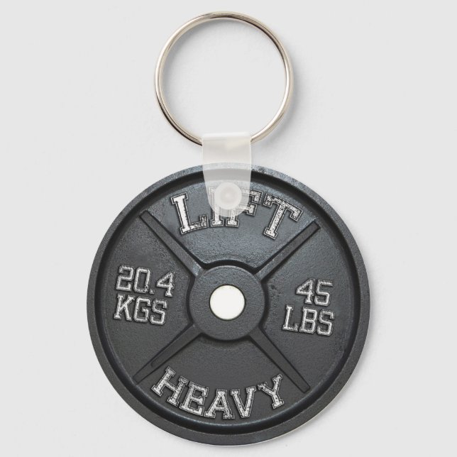 Chaveiro Barbell Plate - Lift Heavy (Frente)