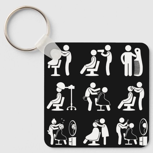 Chaveiro Barber Barber e Hairstylist Saloon Routine (Frente)