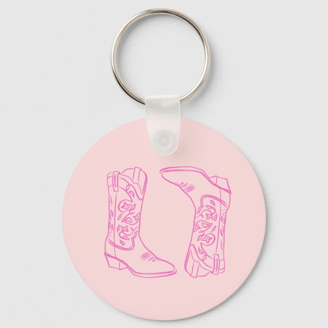 Chaveiro Barbie Rosa Boots Cowgirl Bachelorette (Frente)