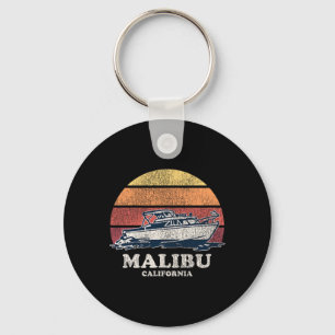 Chaveiro Barco Malibu Ca Vintage 70s - Design da placa retr