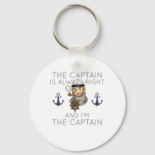 Chaveiro Barco O Capitão está sempre certo e eu sou o Ca